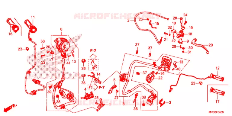 LEVIER DE GUIDON - CABLE - COMMODO (MT) Honda MOTO 1100 AFRICA-TWIN 2021  CRF1100A4L