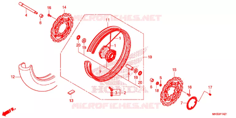 ROUE AVANT (2) Honda MOTO 1100 AFRICA-TWIN 2021  CRF1100AL4L