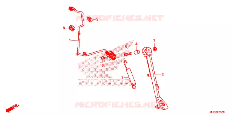 BEQUILLE LATERALE Honda MOTO 1100 AFRICA-TWIN 2021  CRF1100D2L