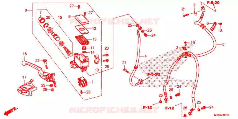 MAITRE CYLINDRE DE FREIN AVANT Honda MOTO 1100 AFRICA-TWIN 2020  CRF1100D2L