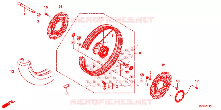 ROUE AVANT (2) Honda MOTO 1100 AFRICA-TWIN 2020  CRF1100D2L
