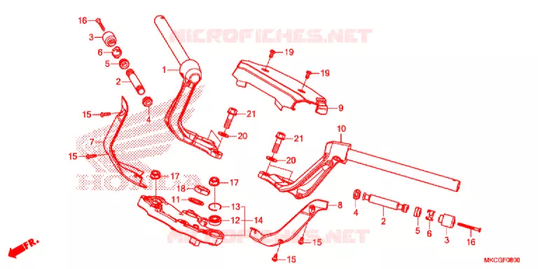 GUIDON - TE DE FOURCHE Honda MOTO 1800 GOLD-WING 2020  GL1800DAL