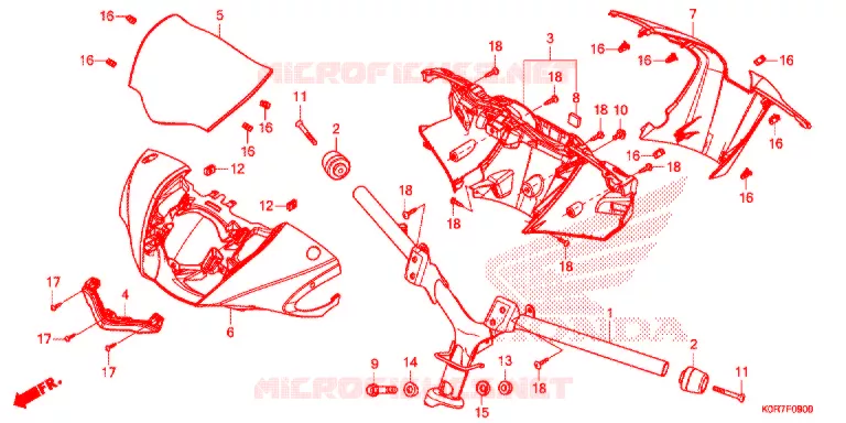 GUIDON - CARENAGE Honda SCOOTER 125 SH 2021  SH125ADL