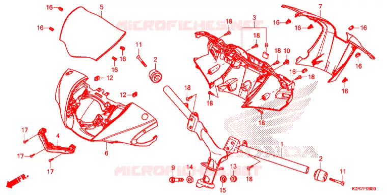 GUIDON - CARENAGE Honda SCOOTER 125 SH 2020  SH125ADL