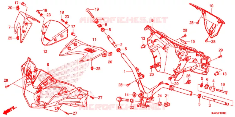 GUIDON - CARENAGE Honda MOTO 125 DASH 2020  AFP125CRFL