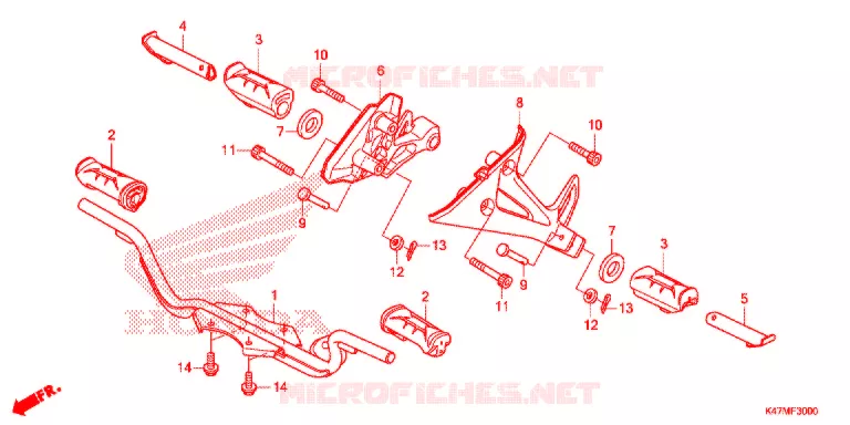 REPOSE PIED Honda MOTO 125 DASH 2020  AFP125CRFL