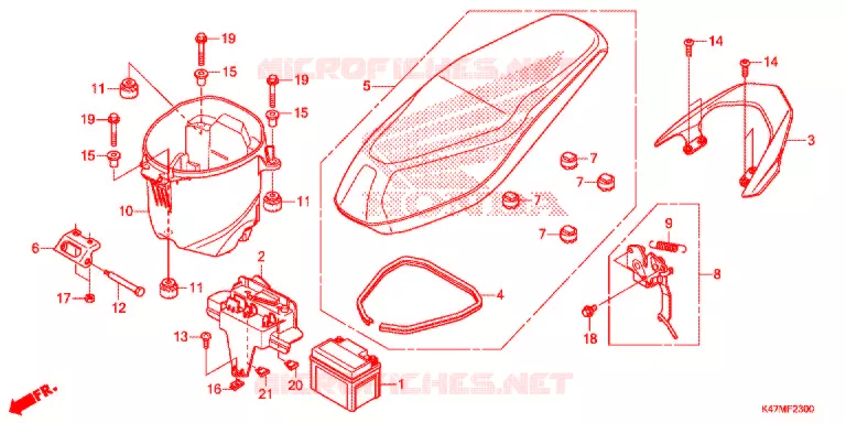 SELLE Honda MOTO 125 DASH 2021  AFP125CRFL