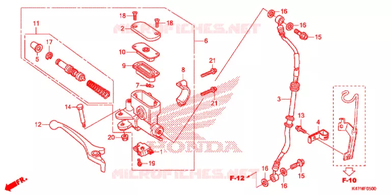 MAITRE CYLINDRE DE FREIN AVANT Honda MOTO 125 DASH 2021  AFP125CSFL