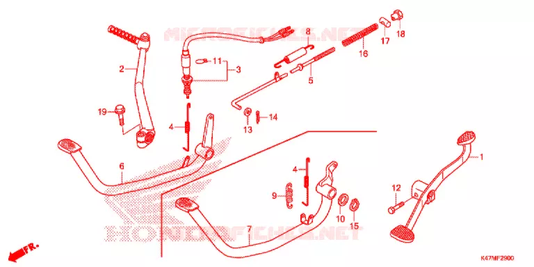 PEDALE - KICK Honda MOTO 125 DASH 2020  AFP125CSFL