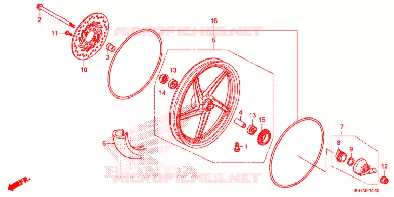 ROUE AVANT Honda MOTO 125 DASH 2021  AFP125CSFL