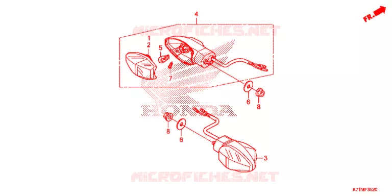 CLIGNOTANT ARRIERE Honda MOTO 110 WAVE 2019  AFS110MCSL