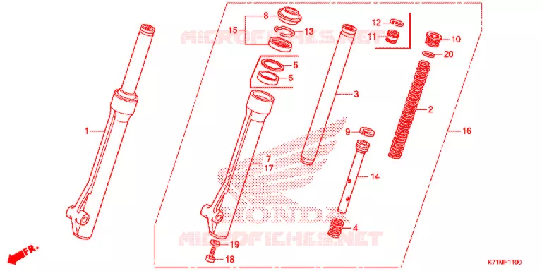 FOURCHE Honda MOTO 110 WAVE 2020  AFS110MCSL