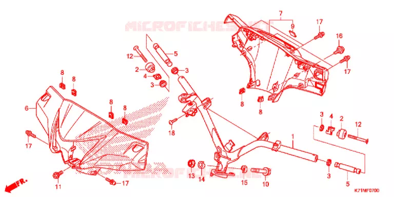 GUIDON - CARENAGE Honda MOTO 110 WAVE 2019  AFS110MCSL