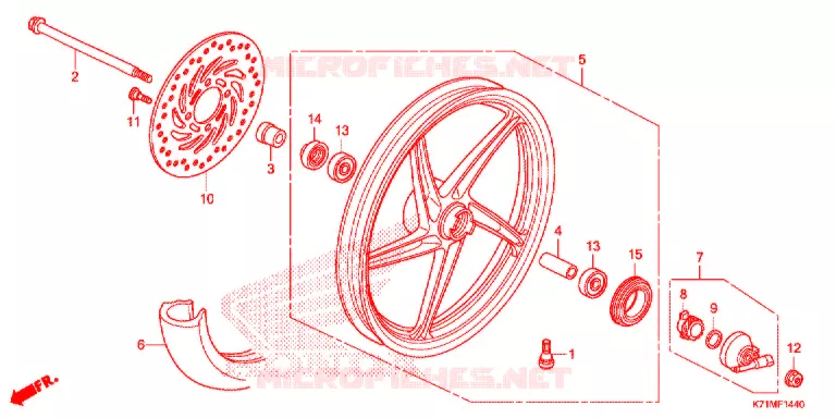 ROUE AVANT (AFS110MCS) Honda MOTO 110 WAVE 2019  AFS110MCSL