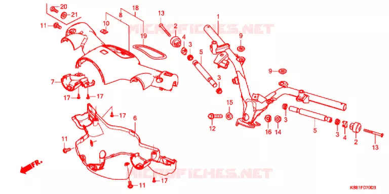 GUIDON - CARENAGE Honda MOTO 110 CUB 2020  C110JL