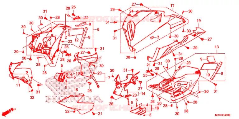 CARENAGES LATERAUX AVANT Honda MOTO 1000 CBR 2021  CBR1000STM