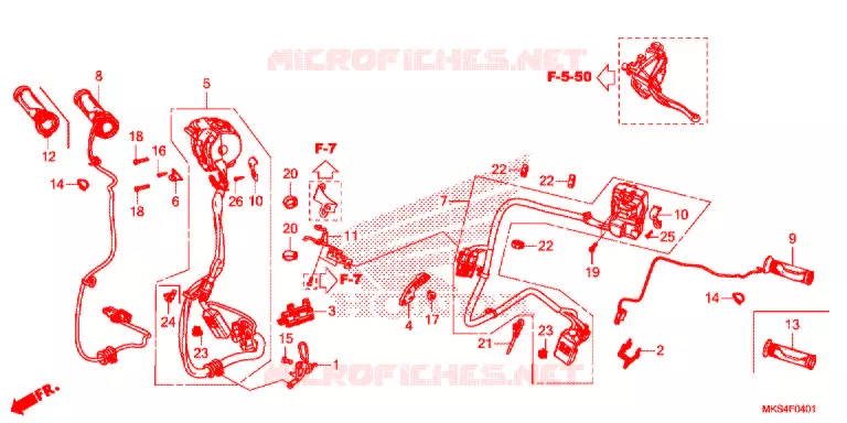 LEVIER DE GUIDON - CABLE - COMMODO (DCT) Honda MOTO 1100 AFRICA-TWIN 2020  CRF1100D4L