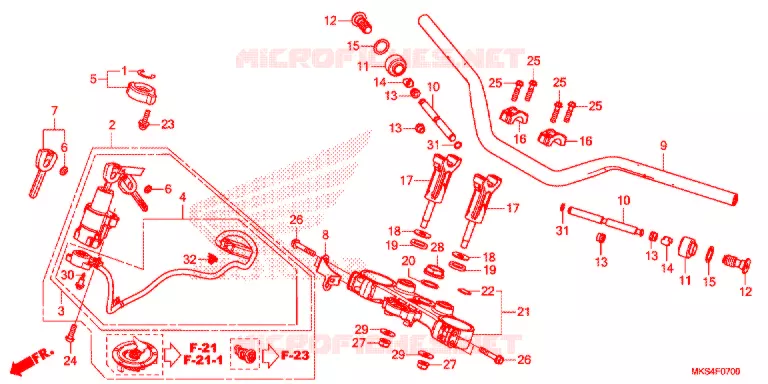 GUIDON - TE DE FOURCHE Honda MOTO 1100 AFRICA-TWIN 2020  CRF1100AL