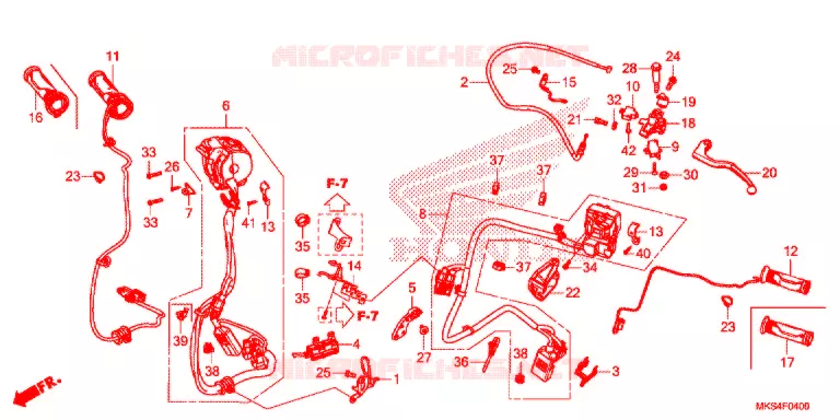 LEVIER DE GUIDON - CABLE - COMMODO (MT) Honda MOTO 1100 AFRICA-TWIN 2020  CRF1100AL