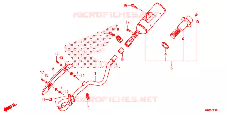 SILENCIEUX D'ECHAPPEMENT (CRF125F/FB'19,'20) Honda MOTO 125 CRF 2019  CRF125FBK