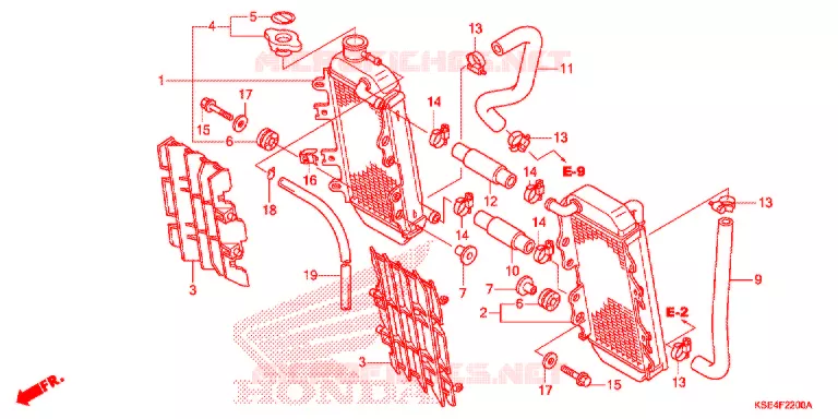 RADIATEUR Honda MOTO 150 CRF 2009  CRF150RB9