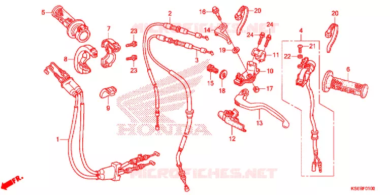 LEVIER DE GUIDON - CABLE - COMMODO Honda MOTO 150 CRF 2020  CRF150RBL