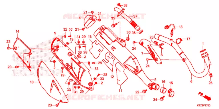 SILENCIEUX D'ECHAPPEMENT Honda MOTO 250 CRF 2019  CRF250RLAK