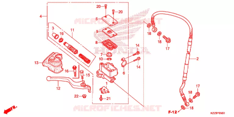 MAITRE CYLINDRE DE FREIN AVANT (CRF250L/RL) Honda MOTO 250 CRF 2019  CRF250RLK