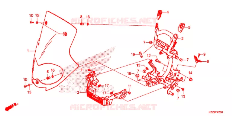 PARE-BRISE Honda MOTO 250 CRF 2020  CRF250RLL