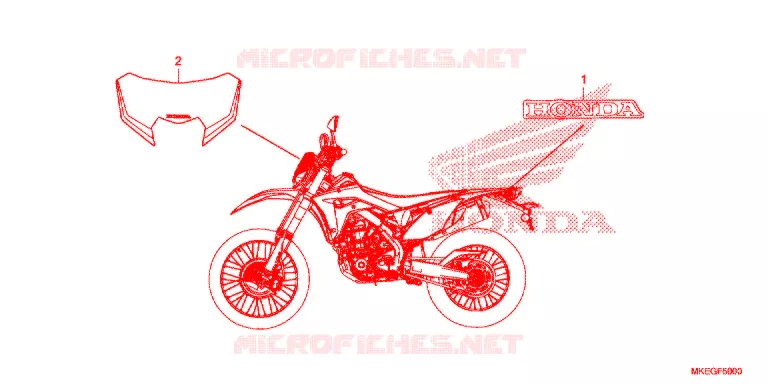 AUTOCOLLANTS Honda MOTO 450 CRF 2020  CRF450LL