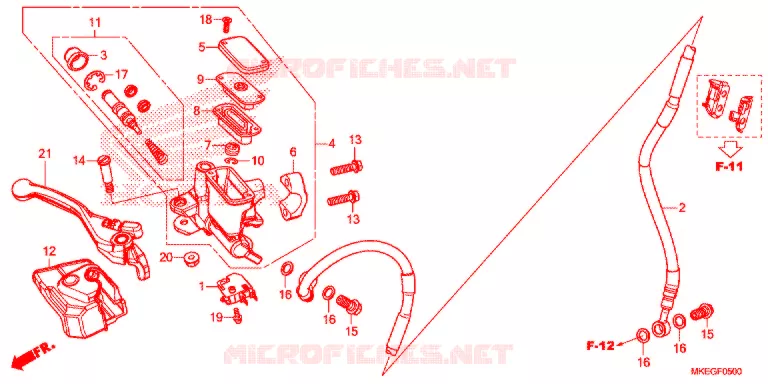 MAITRE CYLINDRE DE FREIN AVANT Honda MOTO 450 CRF 2020  CRF450LL