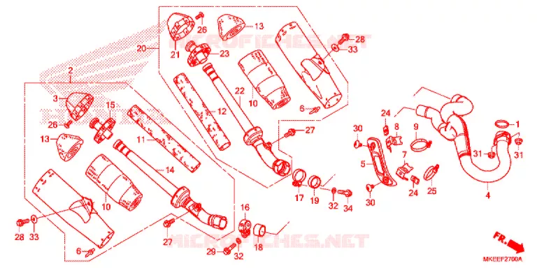 SILENCIEUX D'ECHAPPEMENT Honda MOTO 450 CRF 2020  CRF450RXL