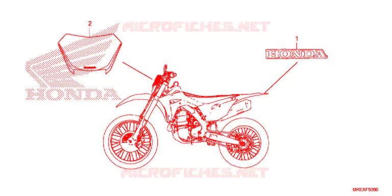 AUTOCOLLANTS Honda MOTO 450 CRF 2019  CRF450XK