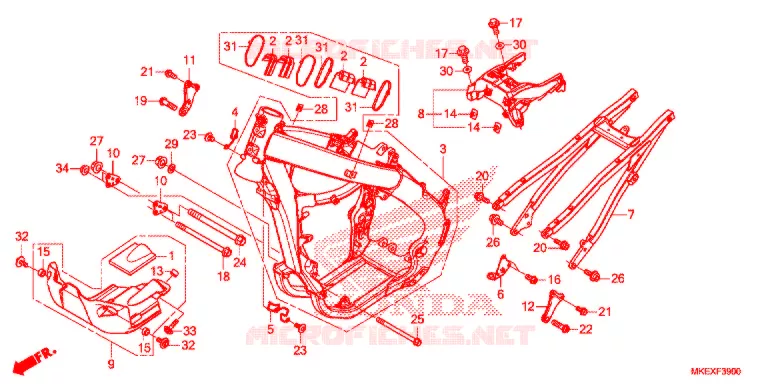 CADRE Honda MOTO 450 CRF 2019  CRF450XK