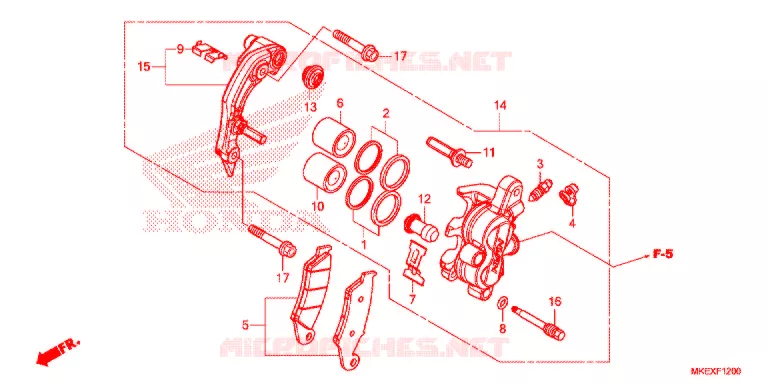 ETRIER DE FREIN AVANT Honda MOTO 450 CRF 2021  CRF450XK