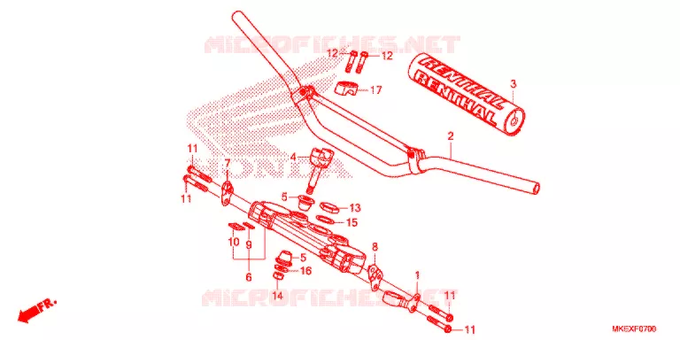 GUIDON - TE DE FOURCHE Honda MOTO 450 CRF 2020  CRF450XK