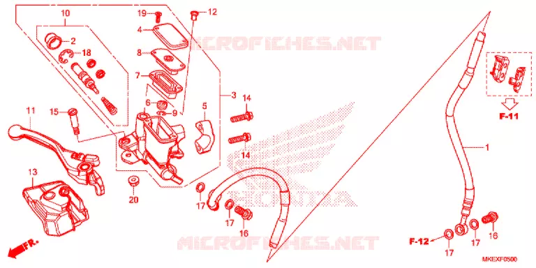MAITRE CYLINDRE DE FREIN AVANT Honda MOTO 450 CRF 2024  CRF450XK