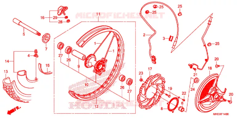 ROUE AVANT Honda MOTO 450 CRF 2021  CRF450XK