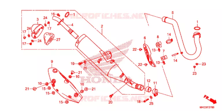 SILENCIEUX D'ECHAPPEMENT Honda MOTO 450 CRF 2020  CRF450XK