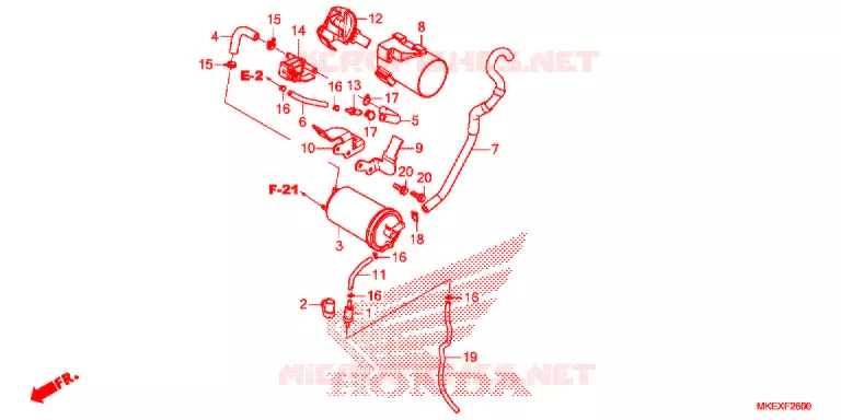 SYSTÈME DE RECYCLAGE DES GAZ Honda MOTO 450 CRF 2019  CRF450XK