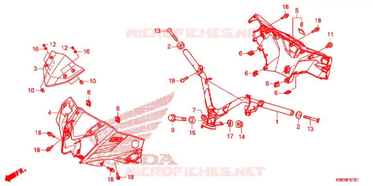 GUIDON - CARENAGE (FS150FL) Honda MOTO 150 RS 2020  FS150FL