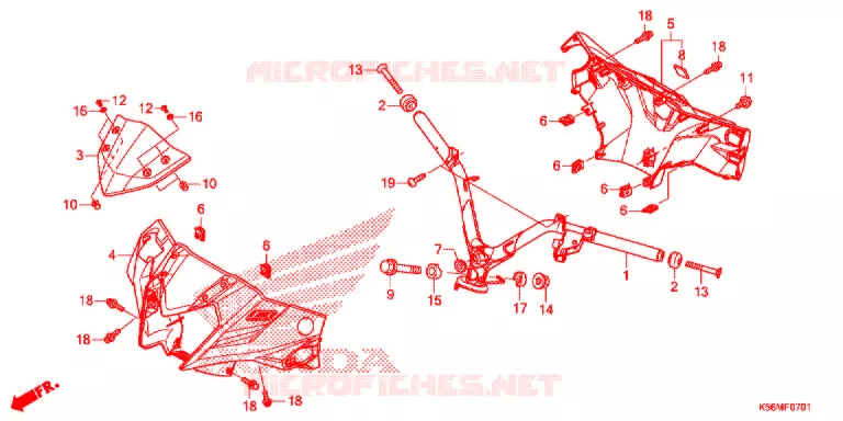 GUIDON - CARENAGE (FS150FL) Honda MOTO 150 RS 2020  FS150FL