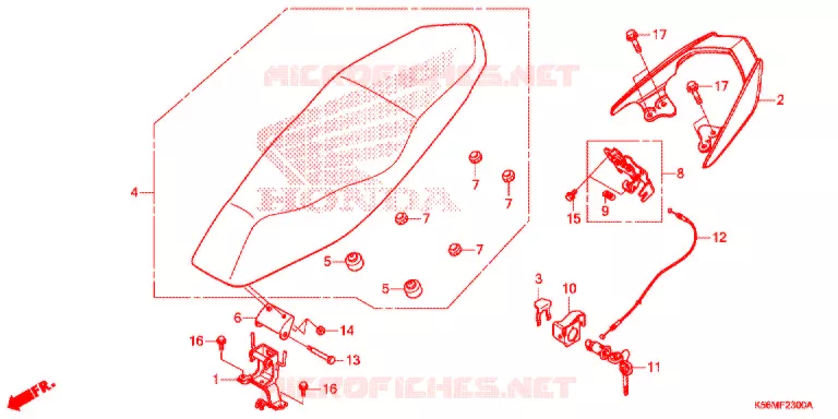 SELLE Honda MOTO 150 RS 2020  FS150FL