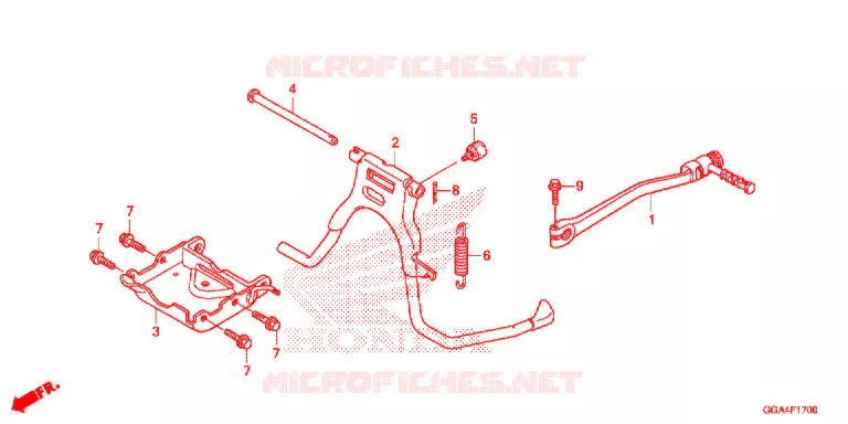 BEQUILLE CENTRALE - PEDALE DE FREIN Honda SCOOTER 50 RUCKUS 2021  NPS50L_A