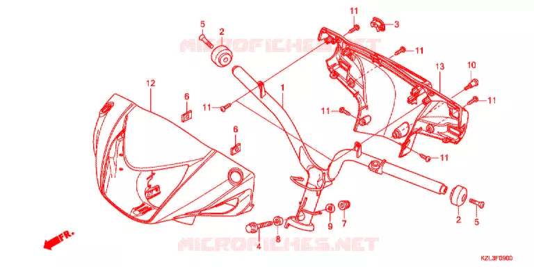 GUIDON - CARENAGE Honda SCOOTER 110 VISION 2019  NSC110WHG