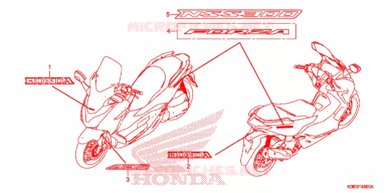 AUTOCOLLANTS Honda SCOOTER 300 FORZA 2020  NSS300AL
