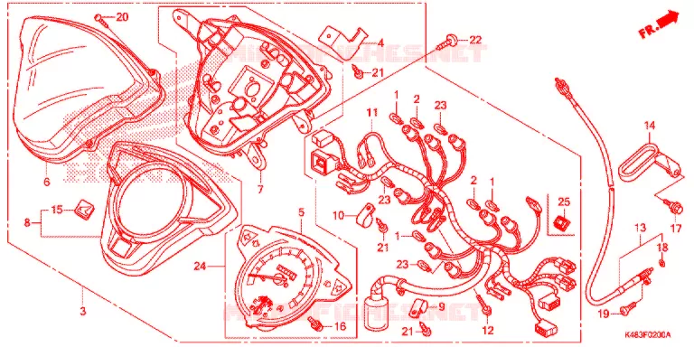 COMPTEUR DE VITESSE Honda SCOOTER 110 SPACY 2017  SCR1105WHH