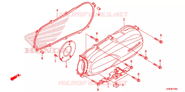 COUVERCLE GAUCHE Honda SCOOTER 110 SPACY 2017  SCR1105WHH