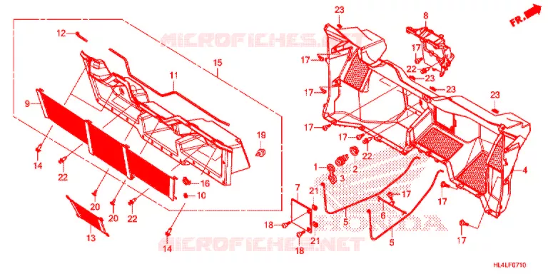 COUVERCLE SOL Honda ATV 1000 PIONEER 2020  SXS1000M3DL