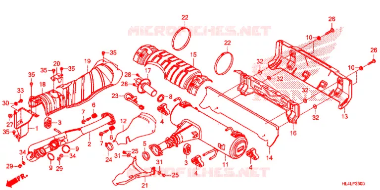 SILENCIEUX D'ECHAPPEMENT Honda ATV 1000 PIONEER 2020  SXS1000M3DL